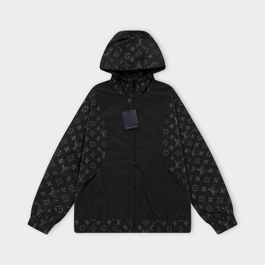 250930 A new high-quality custom full-print patchwork zipper hooded jacket