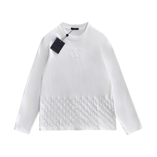 250930 New high-quality textured round-neck long-sleeved style