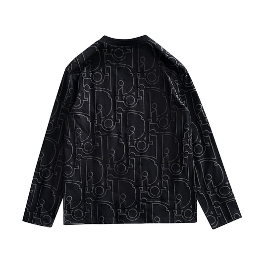 250930 New high-quality textured full-printed round-neck long-sleeved style