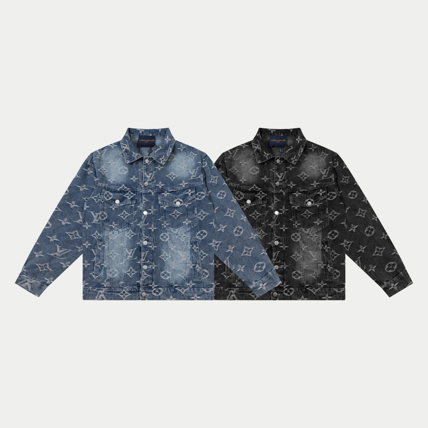 250930 new high-quality jacquard full-print denim jacket