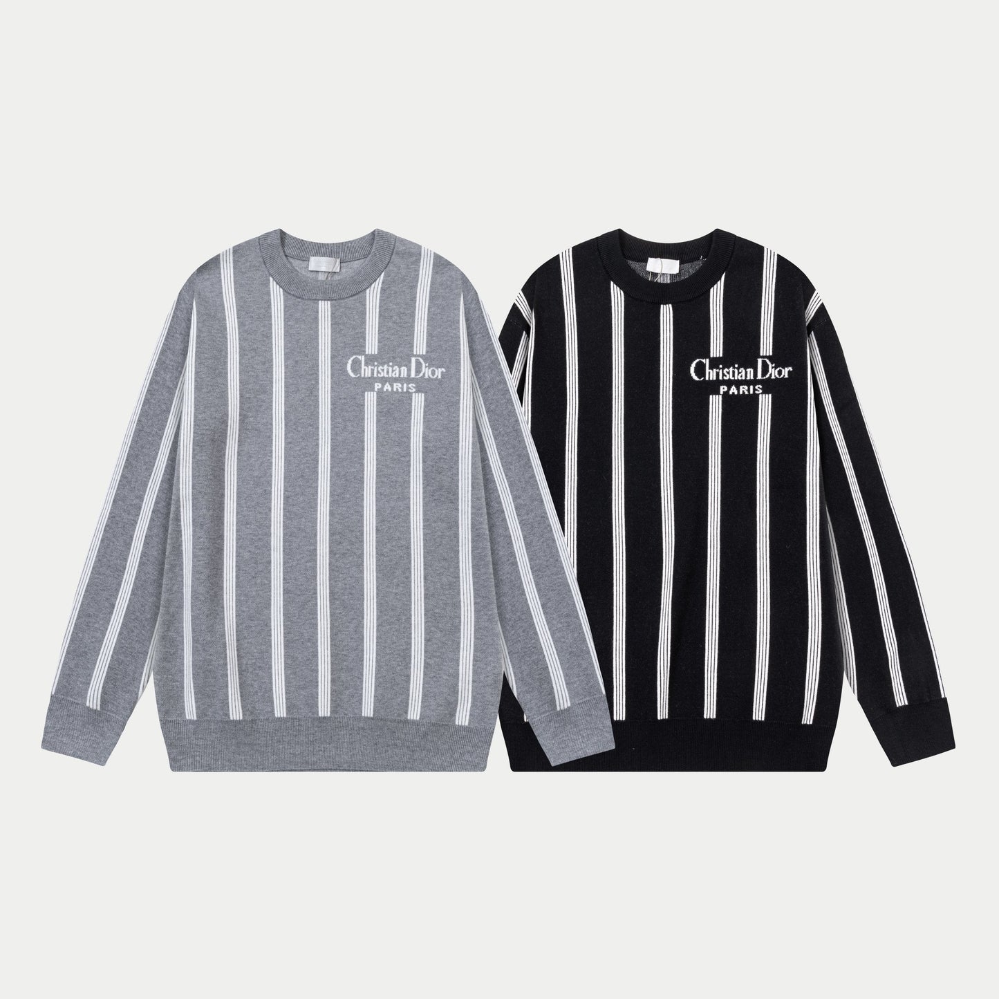 250930 New high-quality vertical striped wool round-neck sweater