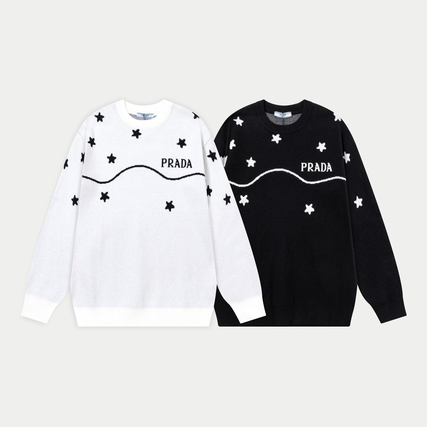 250930 new high-quality, soft, star-studded wool round-neck sweater