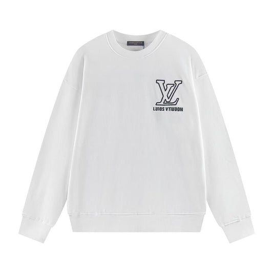 251008 New high-quality three-dimensional embroidered round-neck sweatshirt