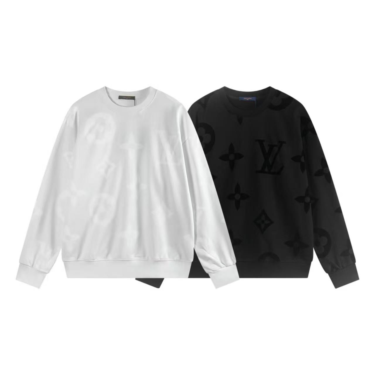 251008 New high-quality full-printed flocked round-neck sweater
