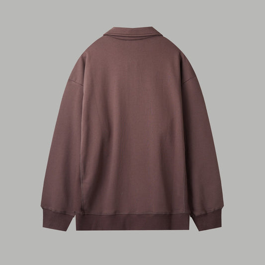 251014 A new high-quality chest triangular patchwork pullover with a lapel