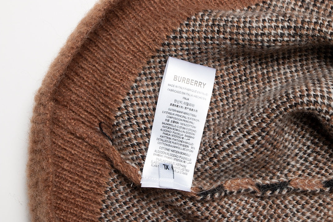 251021 New high-quality checked loose mohair pullover sweater