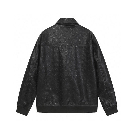 251230 new high-quality dark-patterned full-leather baseball jacket