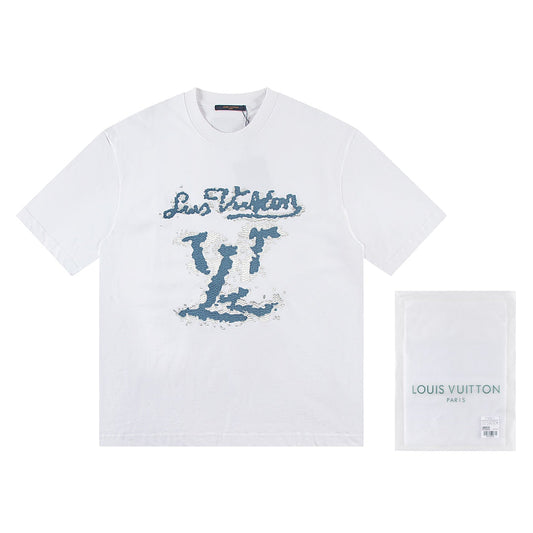 251230 New high-quality, simple and patchwork printed T-shirt