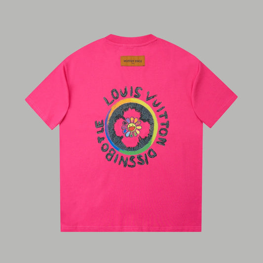 260106 New high-quality sunflower-patterned diamond T-shirt