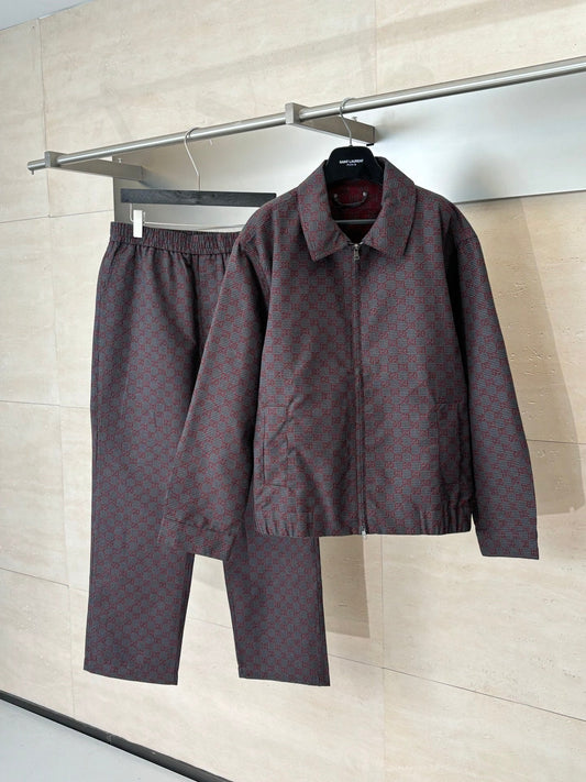 260106 new high-quality full-printed jacquard checkered casual suit jacket
