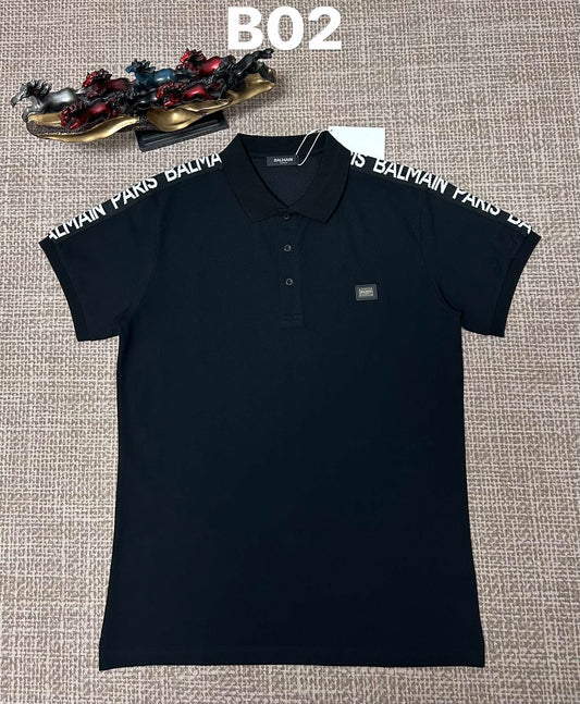 260113 New high-quality classic logo woven tape patchwork polo