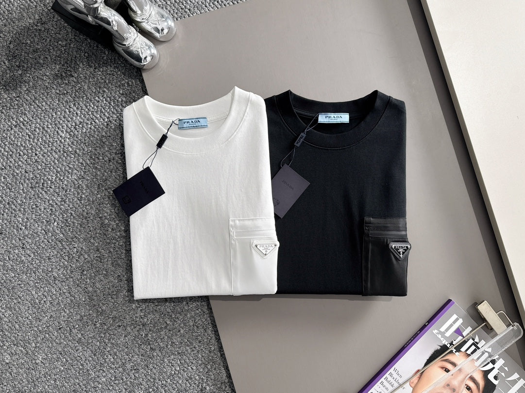 260113 New high-quality classic pocket triangle logo T-shirt