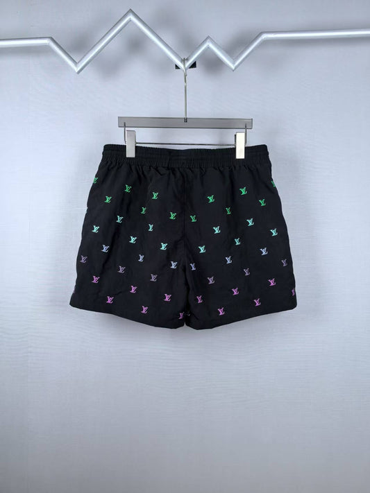 260113 New high-quality gradient embroidery four-quarter beach shorts