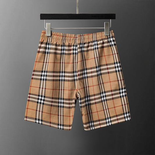 260306 New high-quality custom-made fabric checked knitted shorts