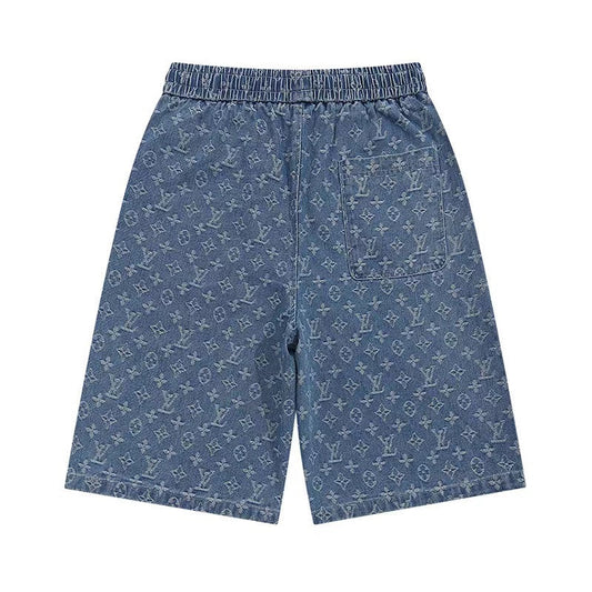 260306 New high-quality washed jacquard denim shorts