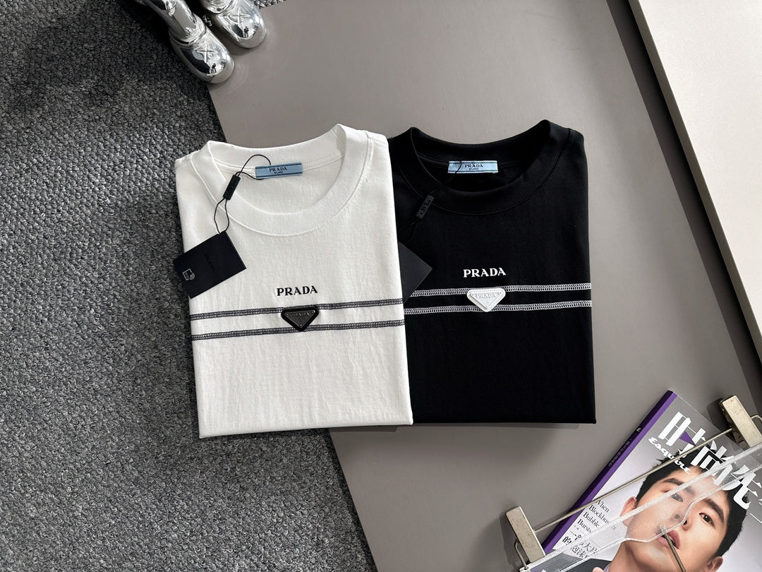 060311 New high-quality classic triangle logo printed T-shirt