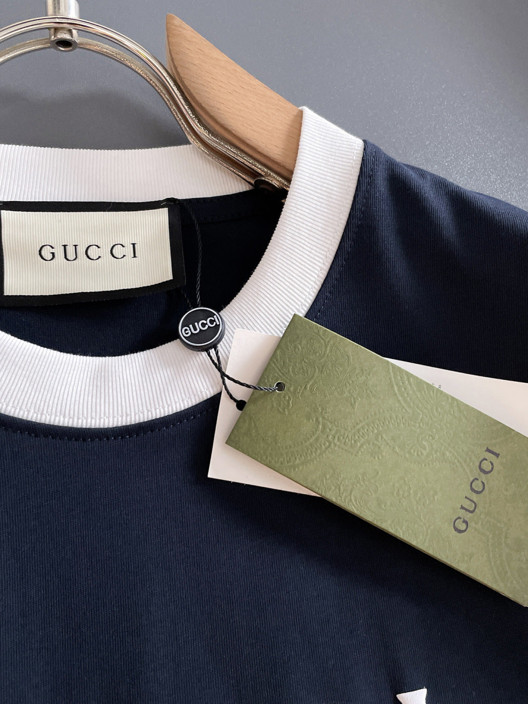 060311 New high-quality collared patchwork color-blocking T-shirt