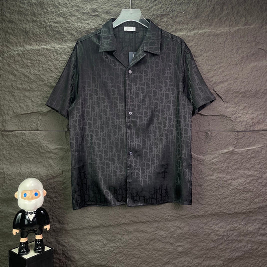 260315 New high-quality full-letter printed jacquard short-sleeved shirt