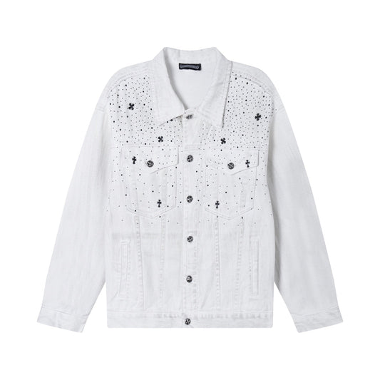 260315 New high-quality sequined denim jacket