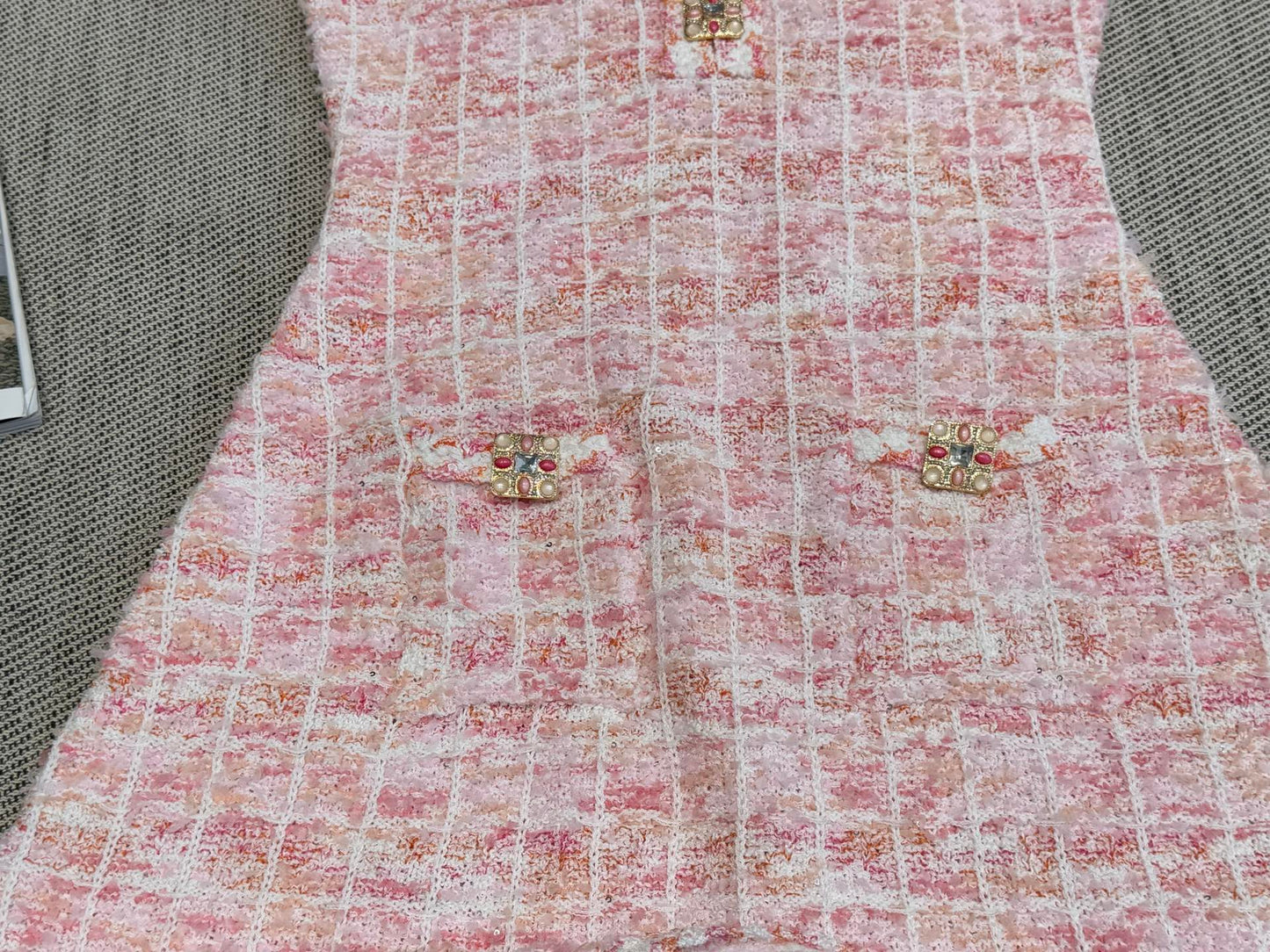 260315 New spring-autumn pink woolen mini-chic knitted dress