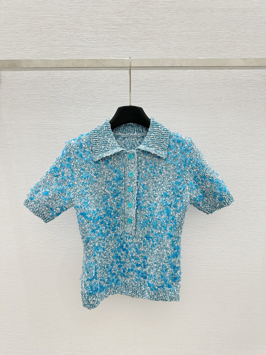 260315 New spring-autumn design-inspired contrast-color knitted polo shirt