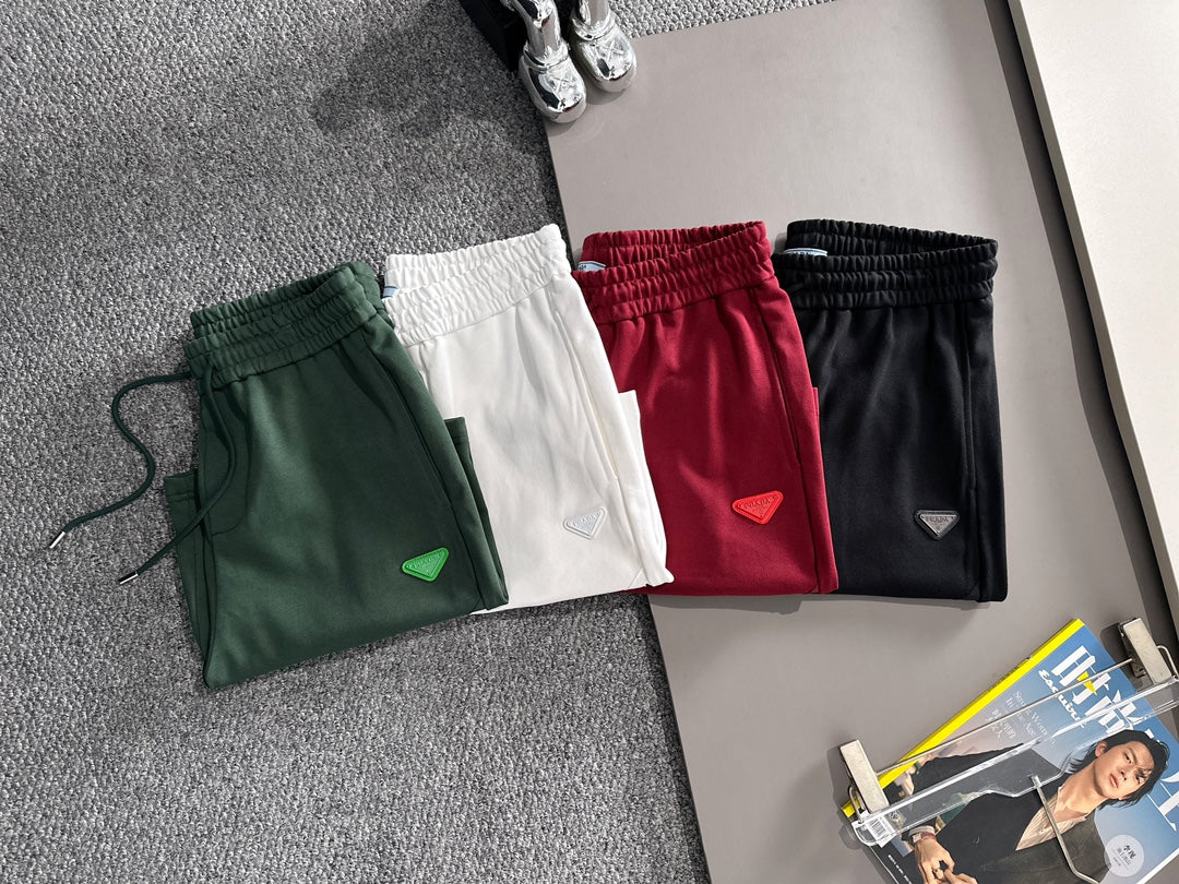 260317 New high-quality knitted classic triangle logo embroidered shorts