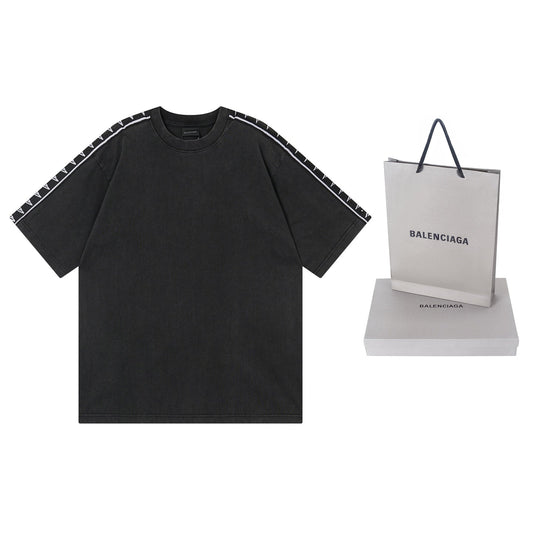260317 New high-quality washed and distressed T-shirt
