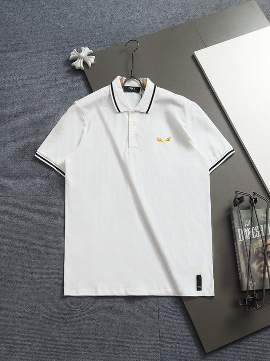 260415 New high-quality color-matched small icon polo shirt