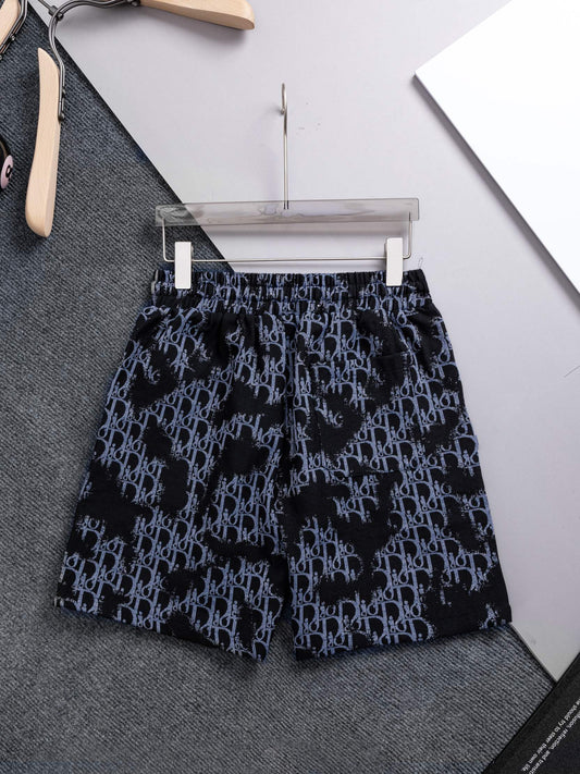 260421 New high-quality full-print heavy-duty washed jacquard denim shorts