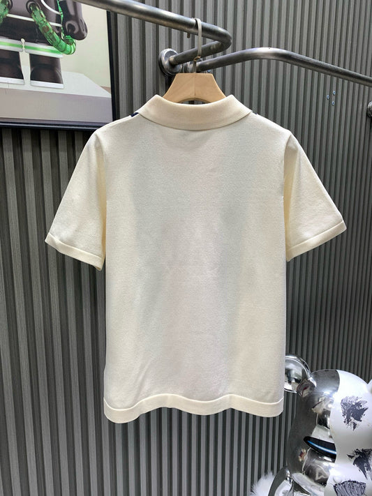 260421 New high-quality custom soft yarn knitted polo set