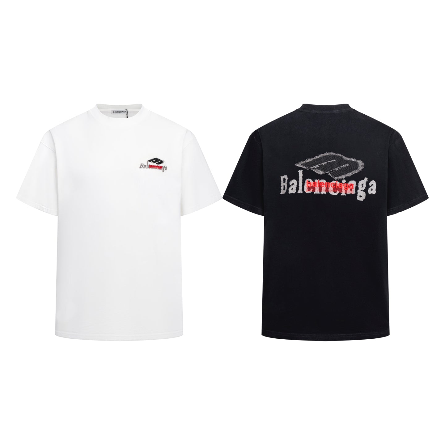 260428 New high-quality double-process embroidered T-shirt with fabric applique design