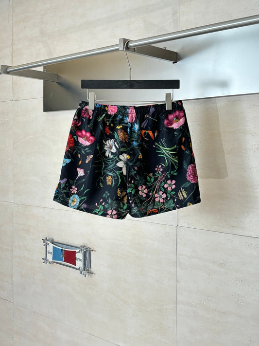 260428 New high-quality floral-printed satin short set with full prints