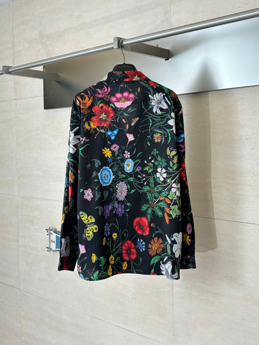 260428 New high-quality floral-printed chiffon long-sleeved shirt with full printing