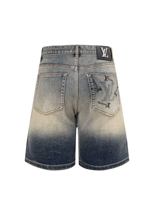 260506 New high-quality perfect blue water-washed custom-made denim shorts