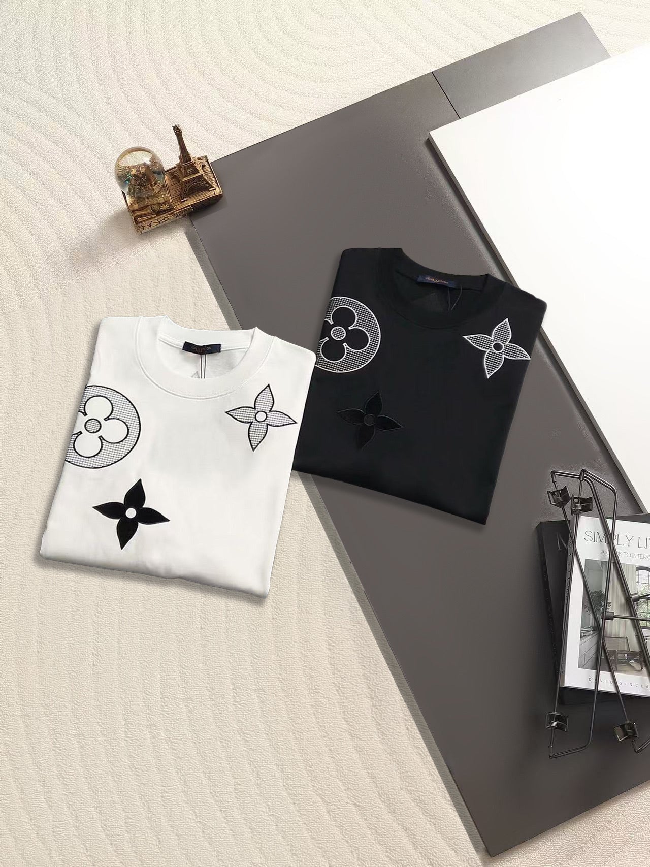 260511 New high-quality three-dimensional large embroidery T-shirt