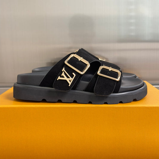 260526 New high-quality summer thick-soled double-buckle flat beach slippers