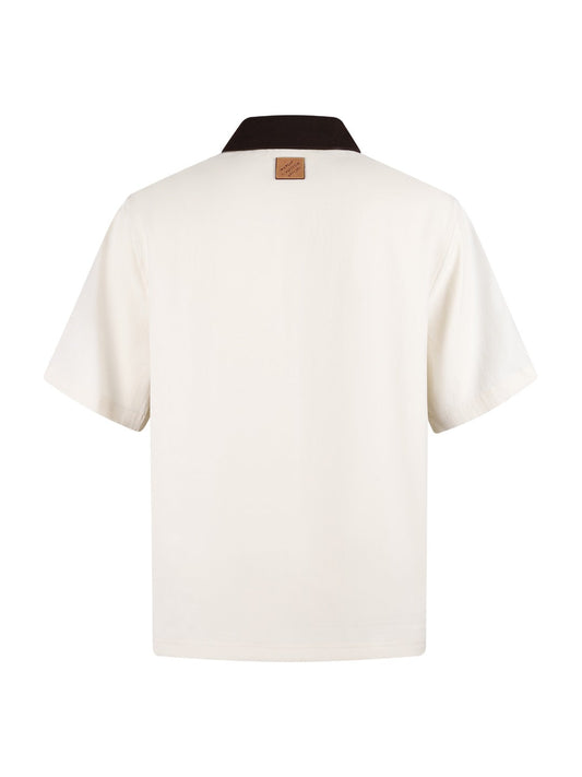 260610 New top-quality shoulder color-striped embroidered logo shirt