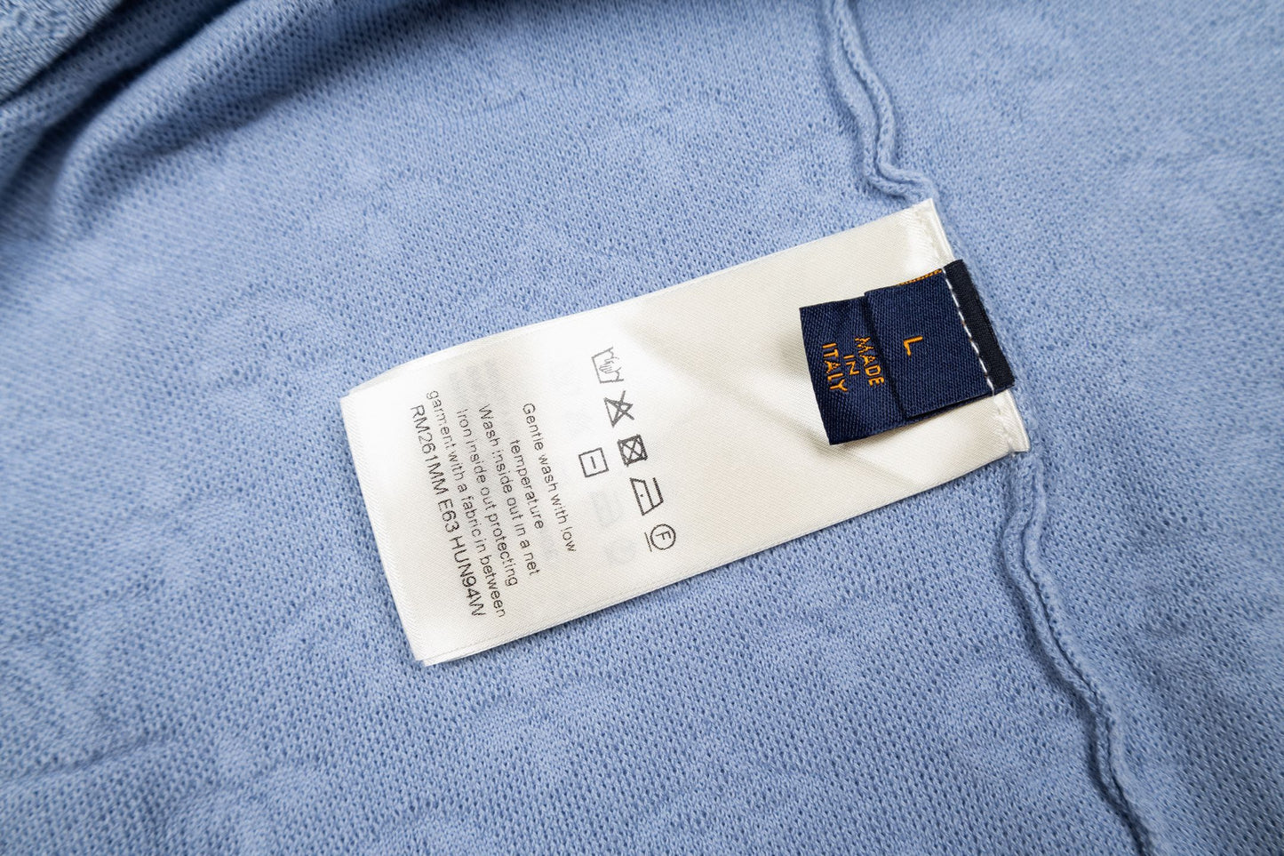260610 New top-quality light blue full-patterned textured jacquard knitted Polo shirt
