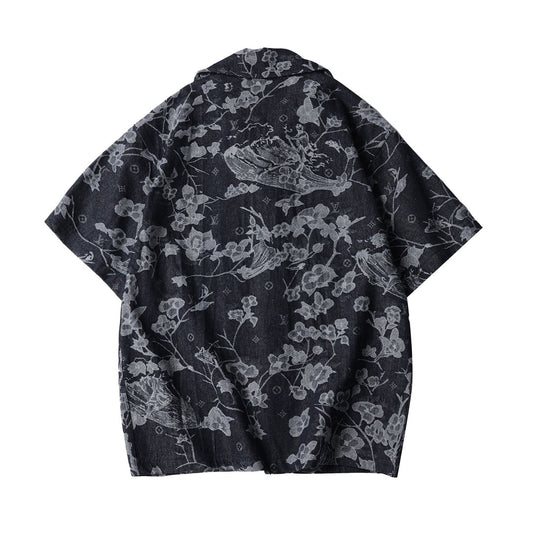 260616 High-quality new custom-made fabric floral denim jacket set