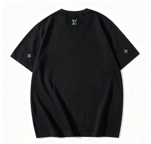 260616 High-quality new floral beaded wool short-sleeved T-shirt