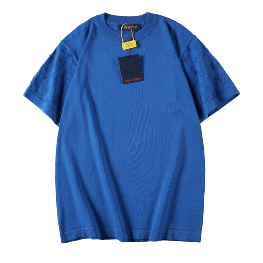 260616 High-quality new lace-patterned jacquard knitted T-shirt
