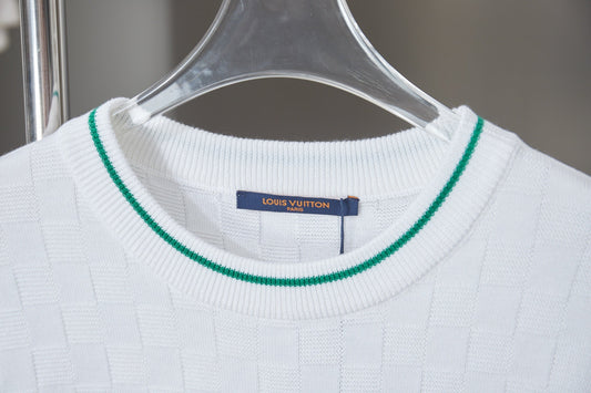 260701 High-quality new embroidered logo striped short-sleeved woolen T-shirt