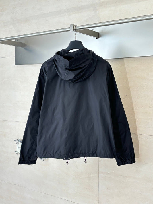 260701 High-quality new recycled nylon classic triangle logo zipper windbreaker coat