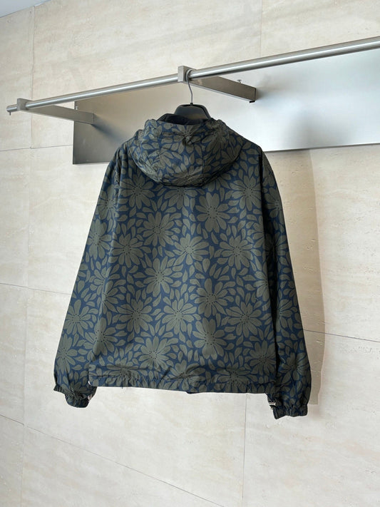 260701 High-quality new floral-print double-sided hooded windproof jacket with sleeves