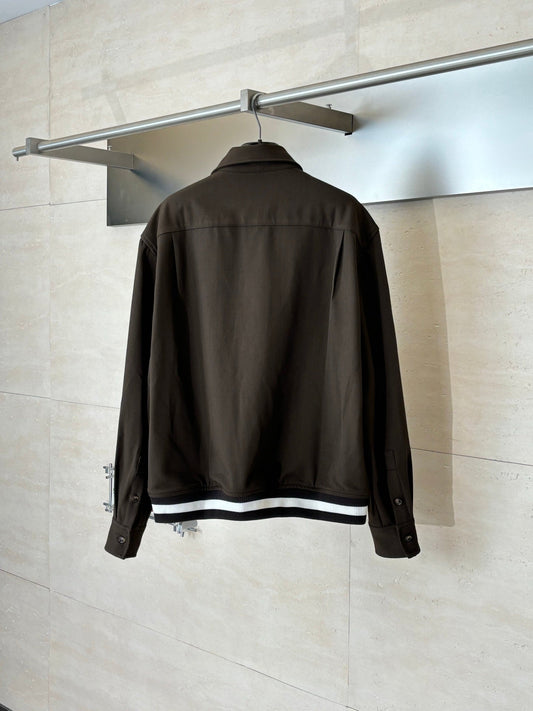 260701 High-quality new brown worsted wool long-sleeved button-down shirt coat