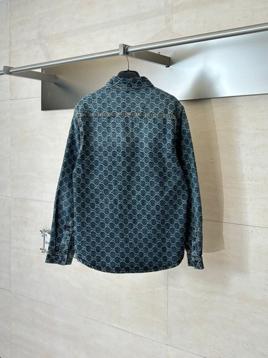 260701 High-quality new full-print jacquard denim jacket set