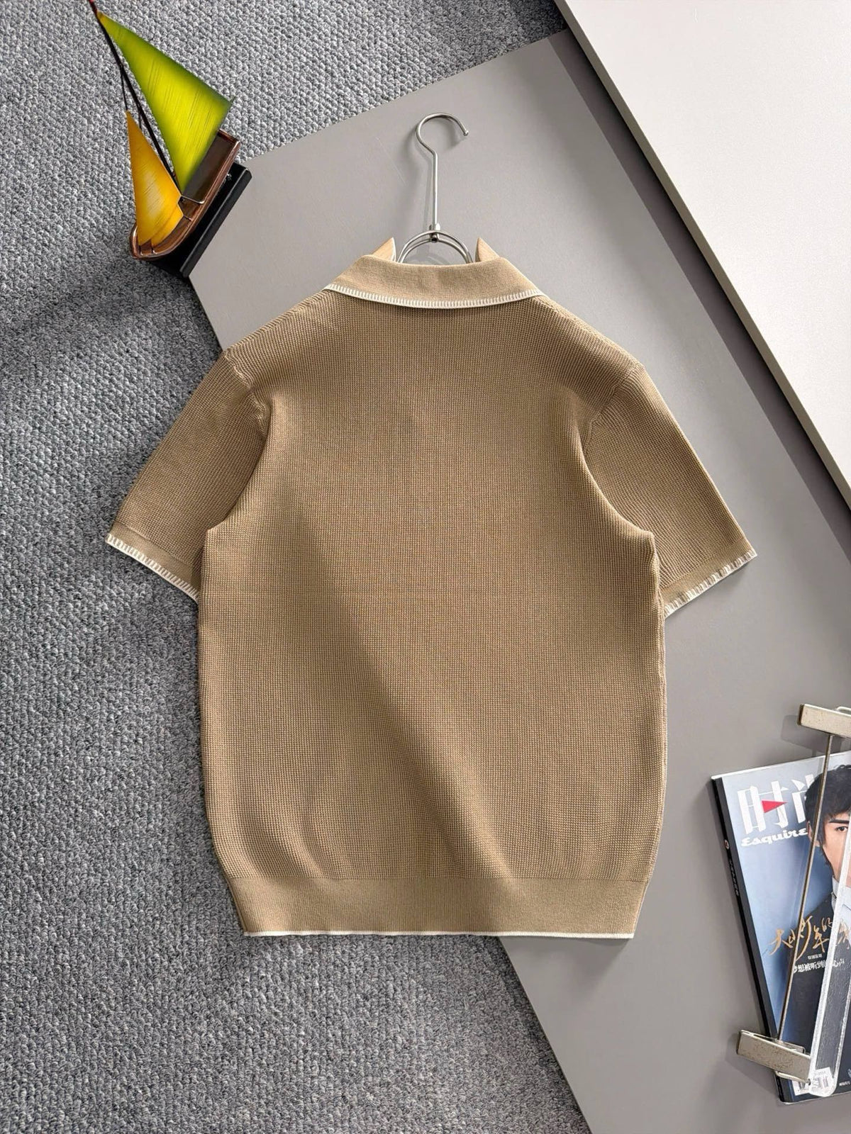 260708 High-quality new model, combed cotton yarn knitted polo shirt