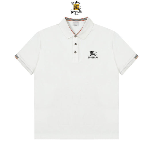 260708 High-quality new style, exquisite striped logo polo with collar