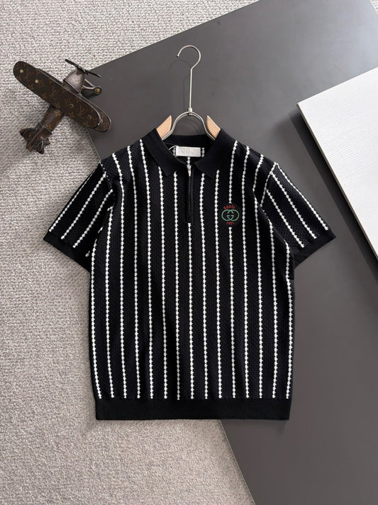 260715 New high-quality custom waffle fabric jacquard knitted polo shirt