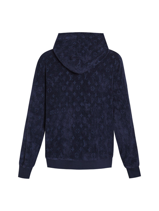 260724 New high-quality custom fleece fabric zipper hooded sweatshirt